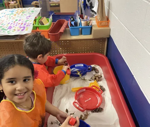 Kids playing with the sandbox